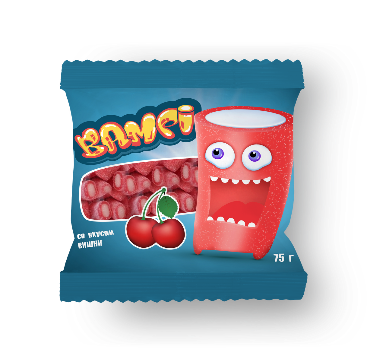 Bampi со вкусом вишни с желейной начинкой в обсыпке