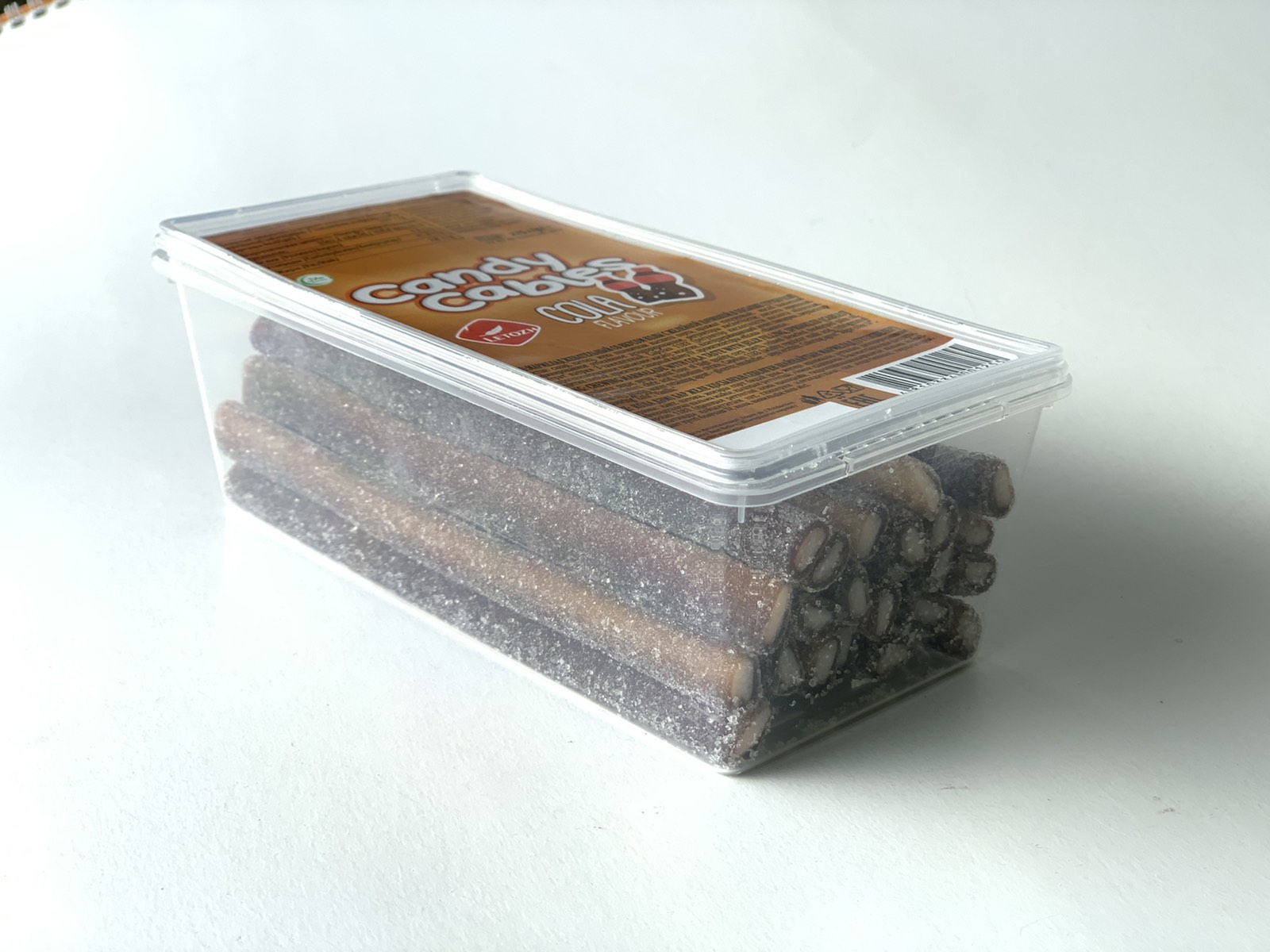 Трубочки  со вкусом колы с желейной начинкой в обсыпке