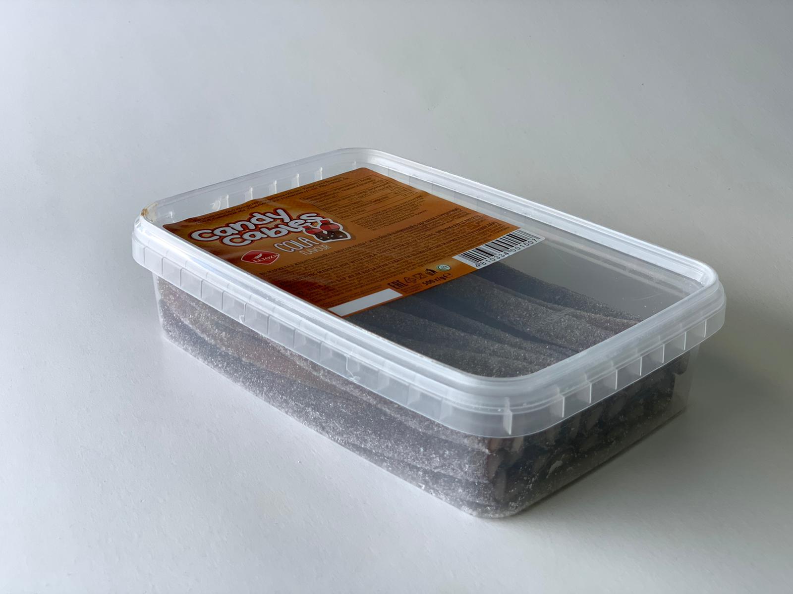 Candy Cables трубочки со вкусом колы с желейной начинкой в обсыпке