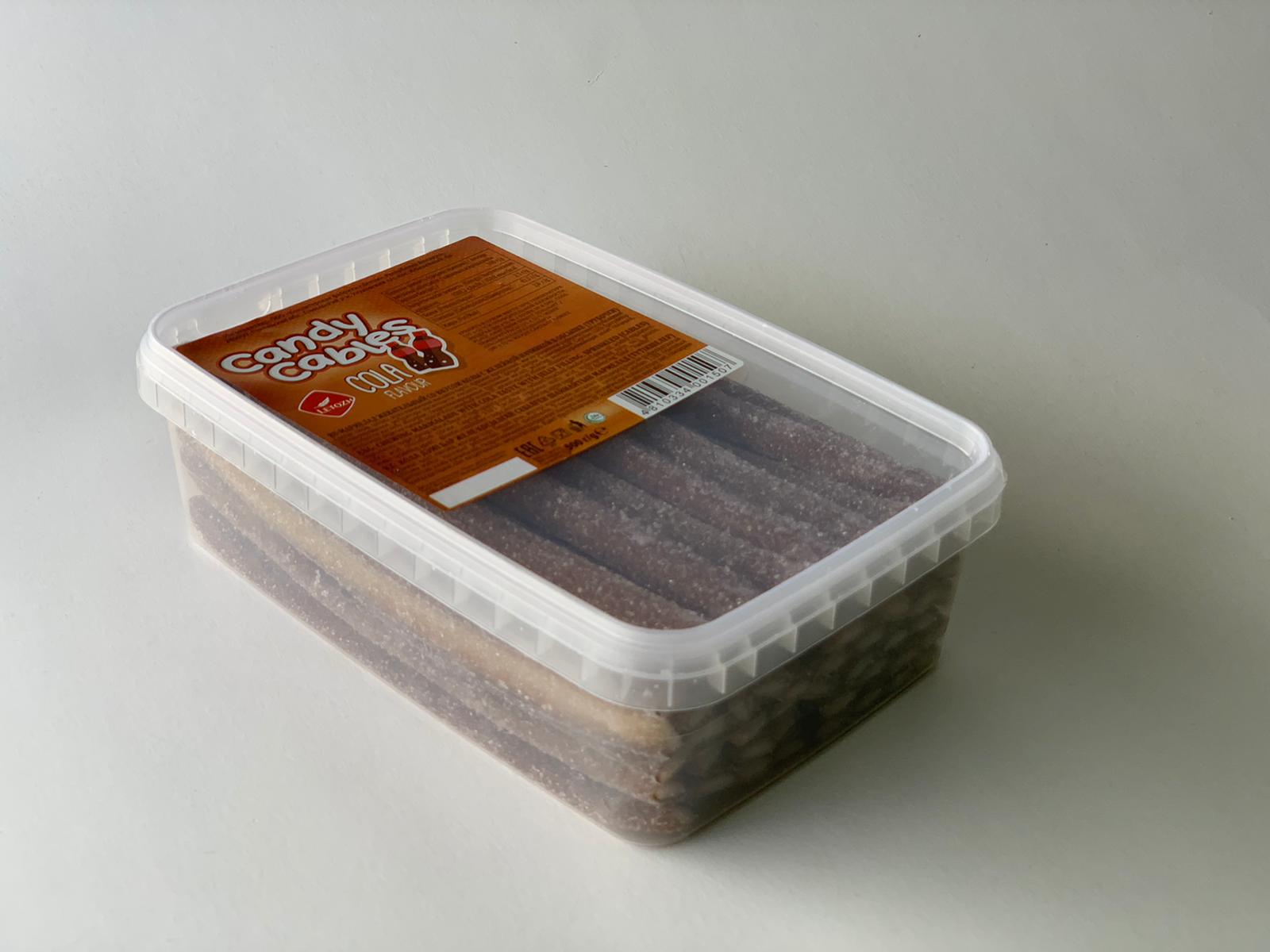 Candy Cables трубочки со вкусом колы с желейной начинкой в обсыпке